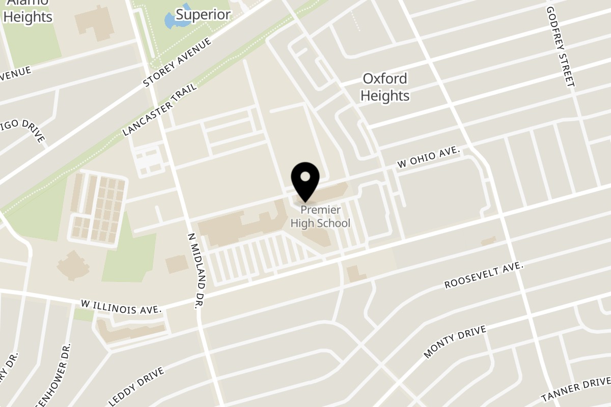 Map showing the location of Brown's Bar B Q LLC on 4200 W Illinois Ave Ste 260 in Midland